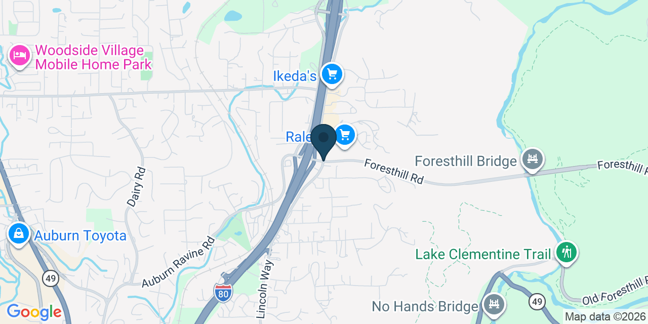 Map showing North Auburn, Placer County, CA