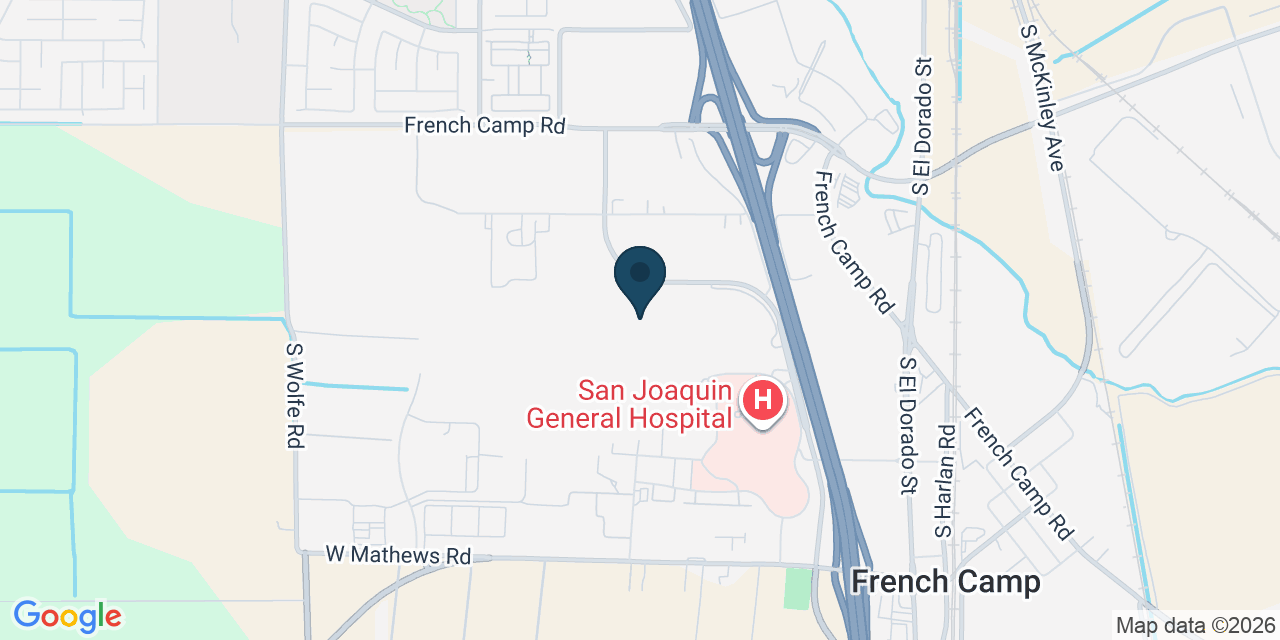 Map showing French Camp, San Joaquin County, CA