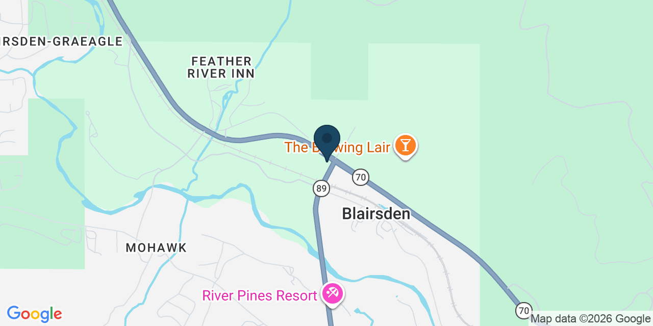 Map showing Blairsden, Plumas County, CA
