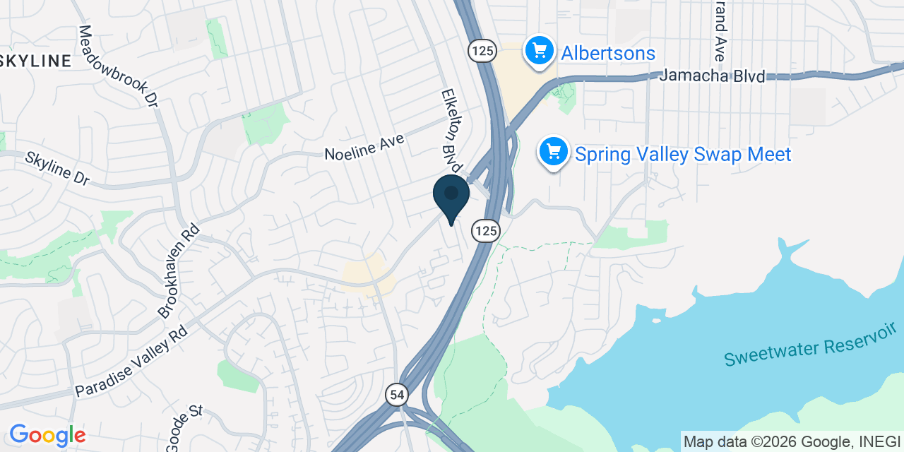 Map showing Spring Valley, San Diego County, CA