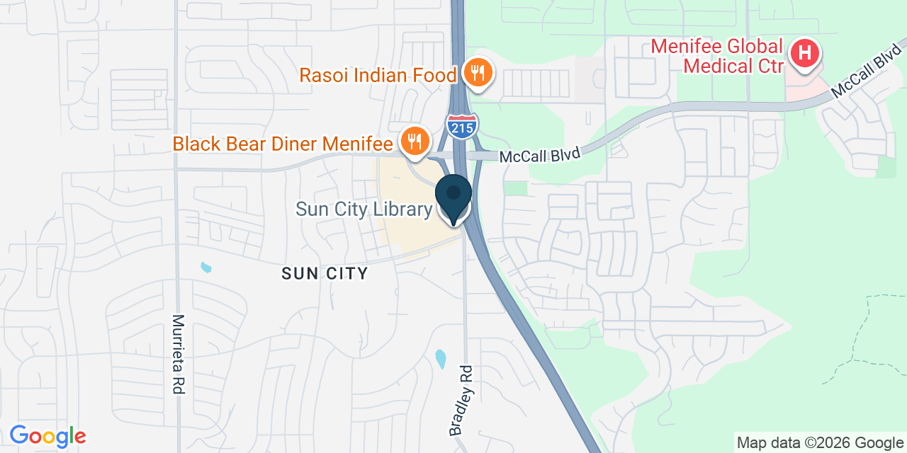 Map showing Menifee, Riverside County, CA