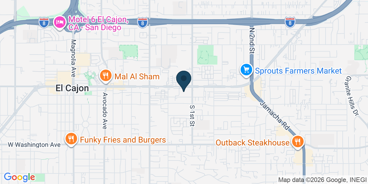 Map showing El Cajon, San Diego County, CA