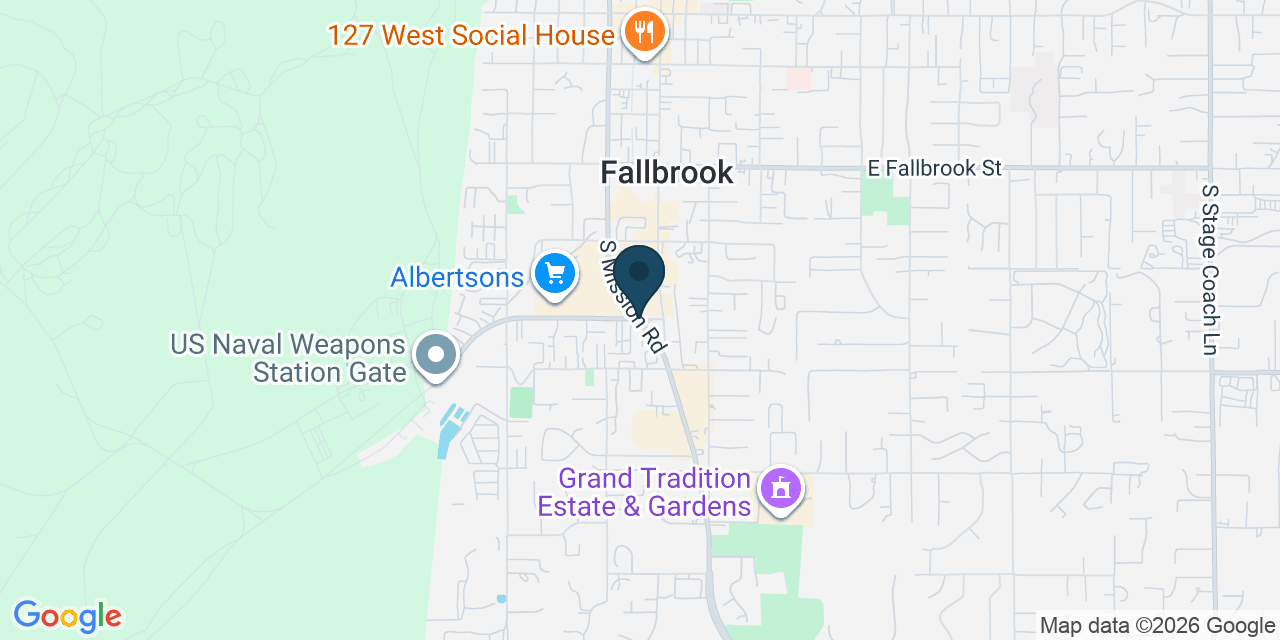 Map showing Fallbrook, San Diego County, CA