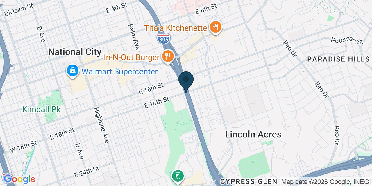 Map showing National City, San Diego County, CA