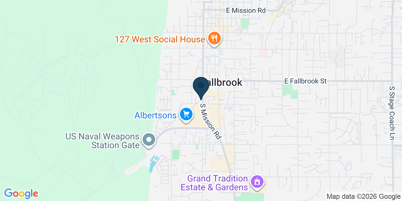 Map showing Fallbrook, San Diego County, CA
