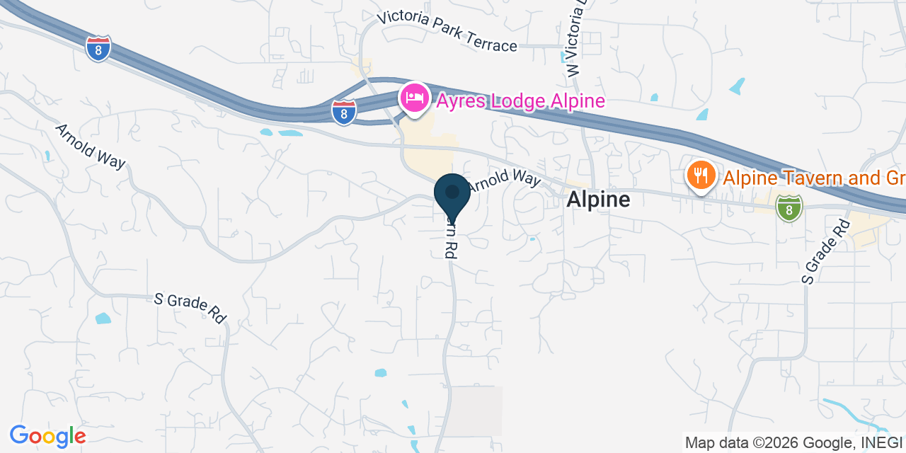 Map showing Alpine, San Diego County, CA