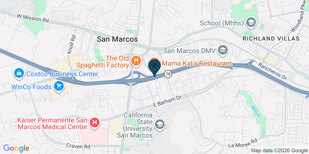 Map showing San Marcos, San Diego County, CA