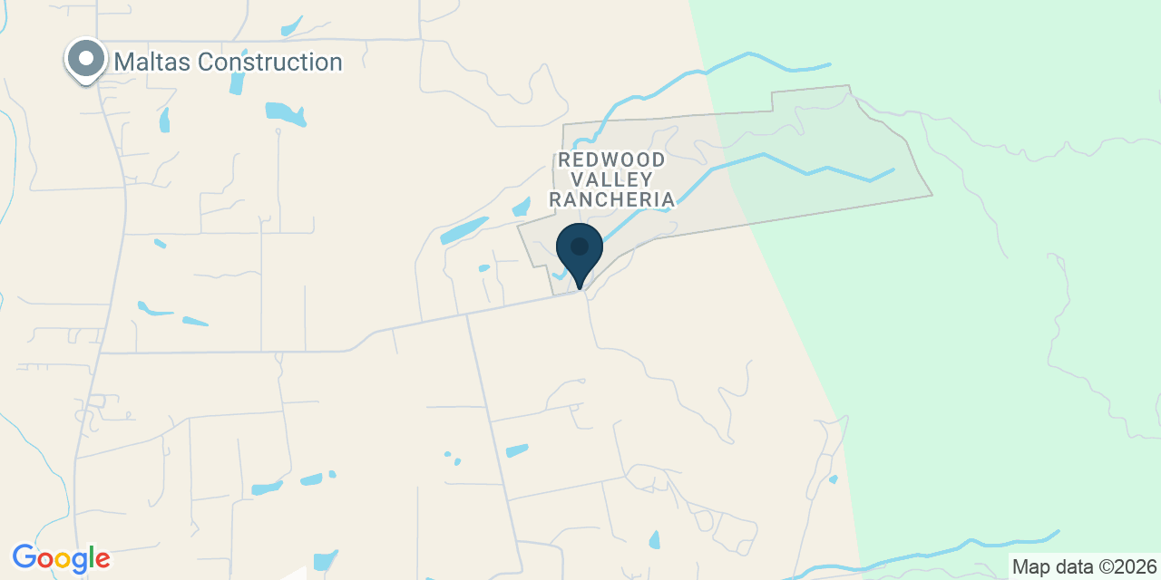 Map showing Redwood Valley, Mendocino County, CA