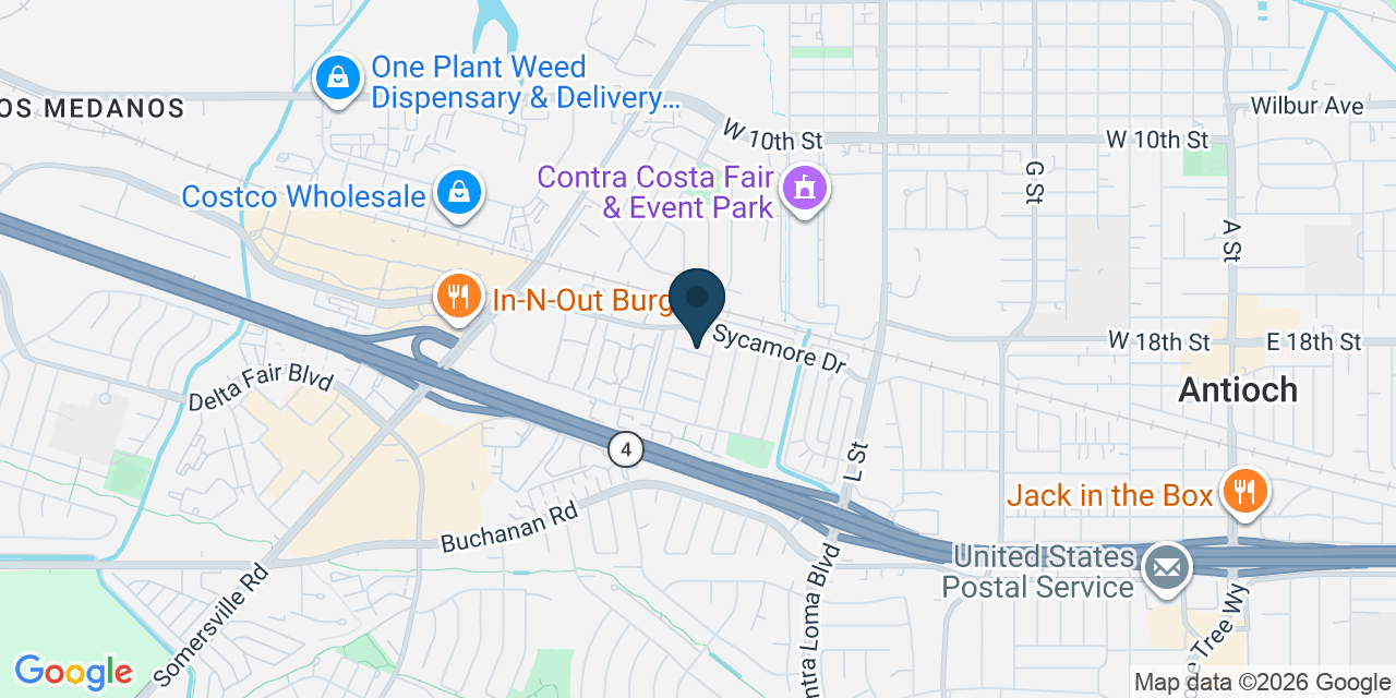 Map showing Antioch, Contra Costa County, CA