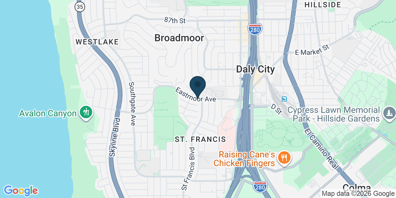 Map showing Daly City, San Mateo County, CA
