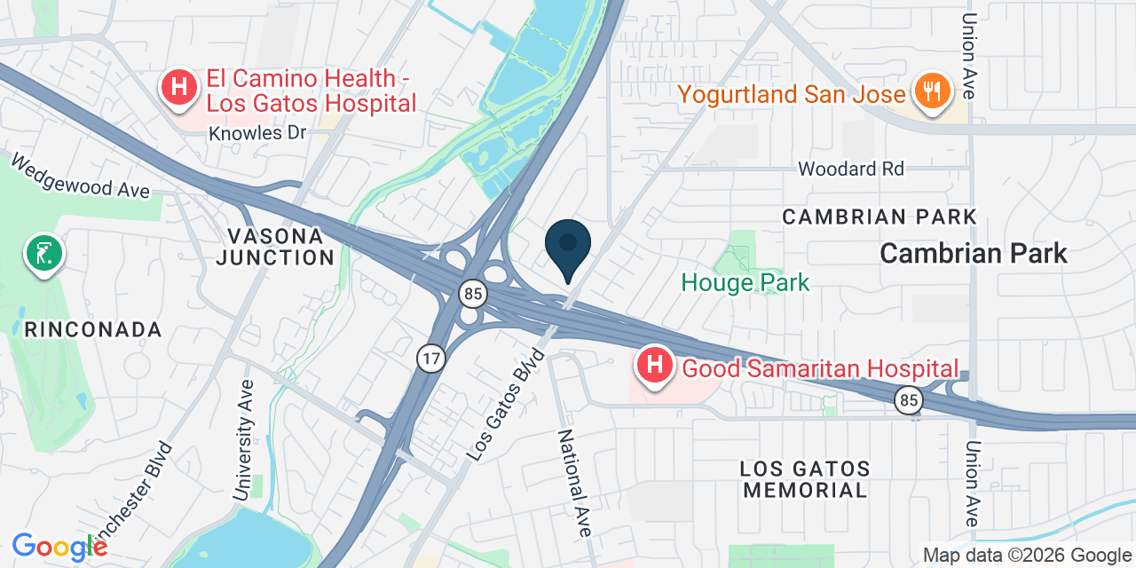 Map showing Los Gatos, Santa Clara County, CA