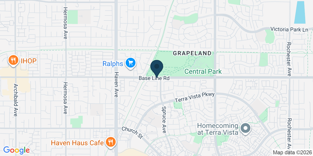 Map showing Rancho Cucamonga, San Bernardino County, CA