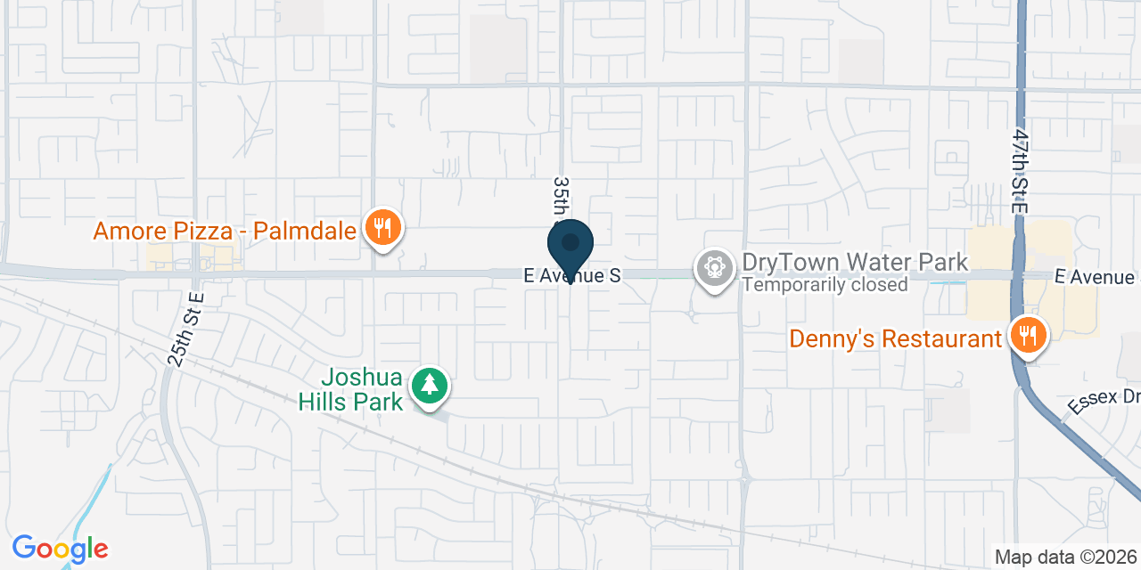 Map showing Palmdale, Los Angeles County, CA