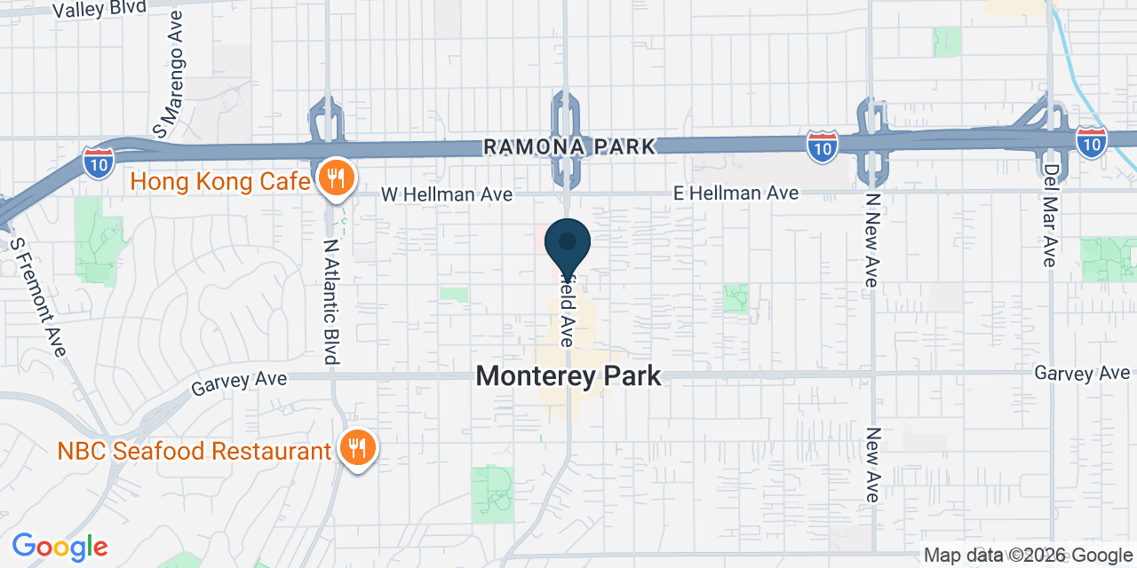 Map showing Monterey Park, Los Angeles County, CA