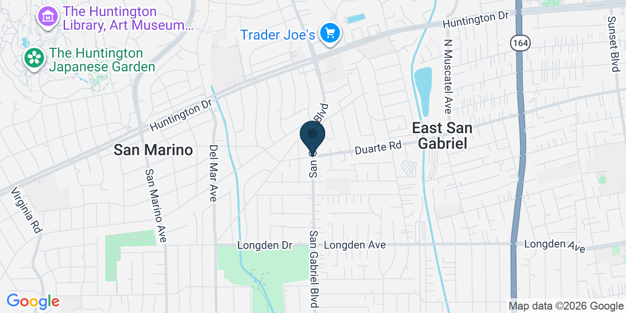 Map showing San Marino, Los Angeles County, CA