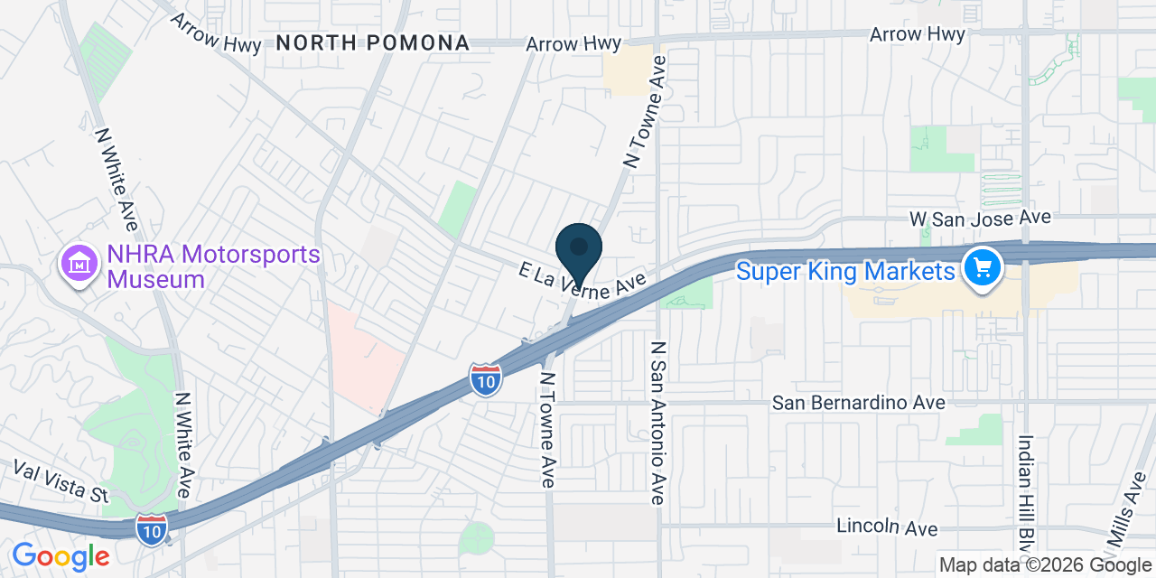 Map showing Pomona, Los Angeles County, CA
