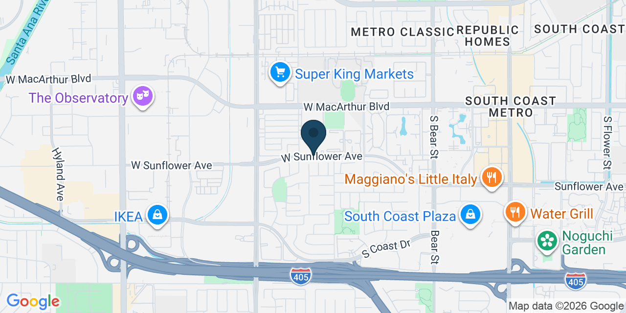 Map showing Orange County, CA