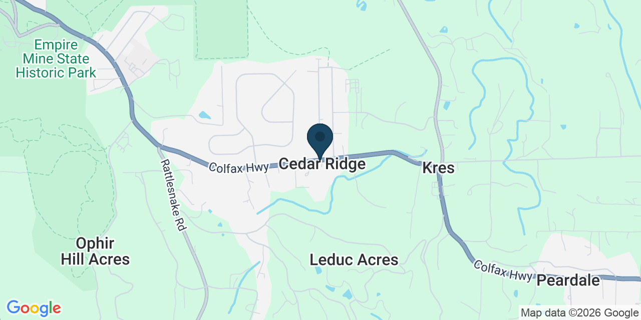 Map showing Nevada County, CA