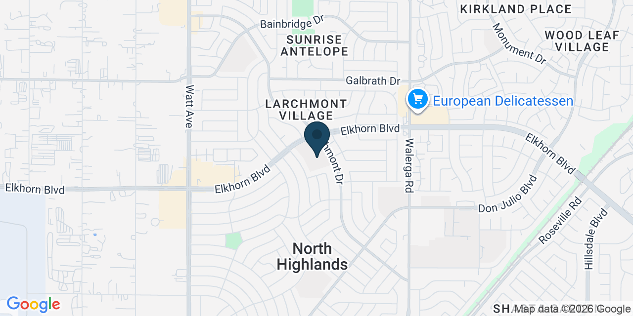 Map showing North Highlands, Sacramento County, CA