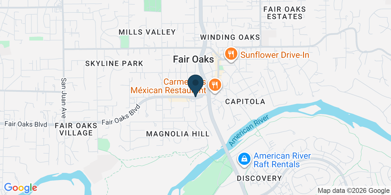 Map showing Fair Oaks, Sacramento County, CA