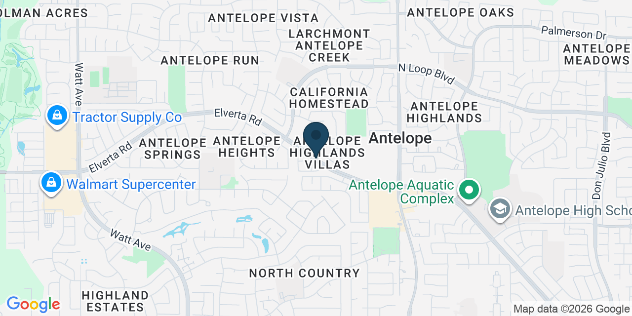 Map showing Antelope, Sacramento County, CA