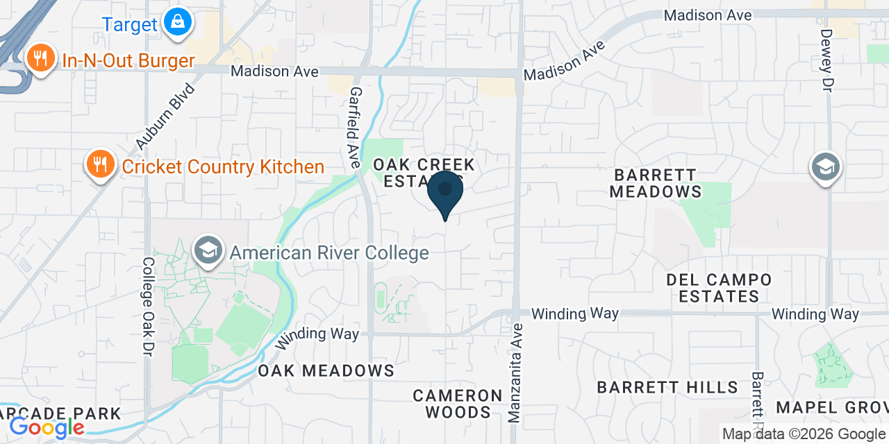 Map showing Carmichael, Sacramento County, CA