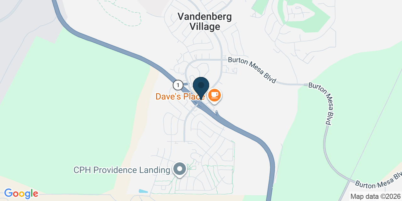 Map showing Vandenberg Village, Santa Barbara County, CA