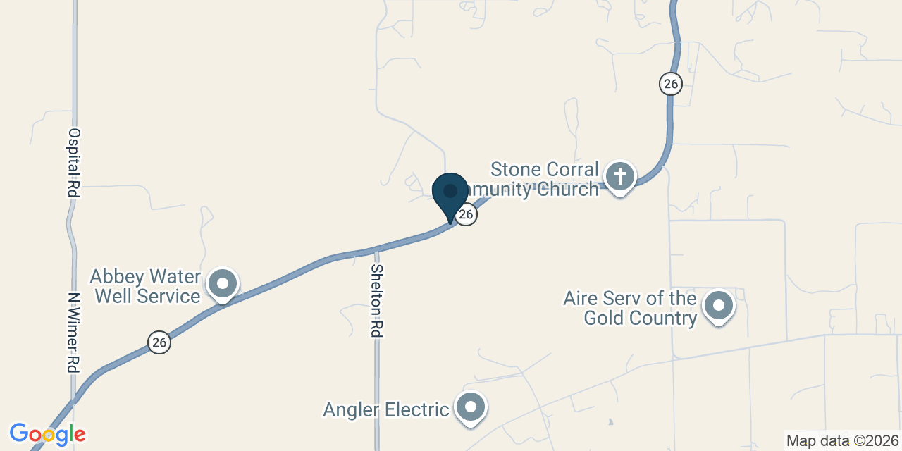 Map showing Calaveras County, CA