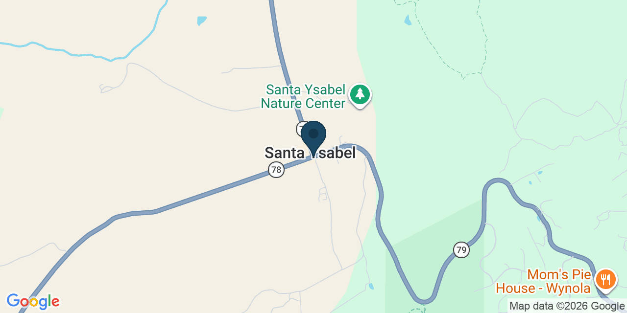 Map showing Santa Ysabel, San Diego County, CA