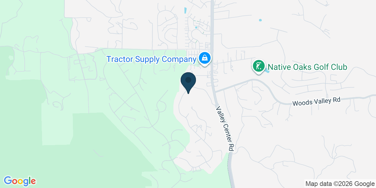 Map showing Valley Center, San Diego County, CA