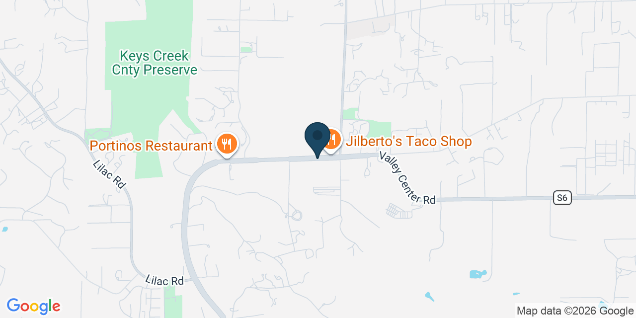 Map showing Valley Center, San Diego County, CA