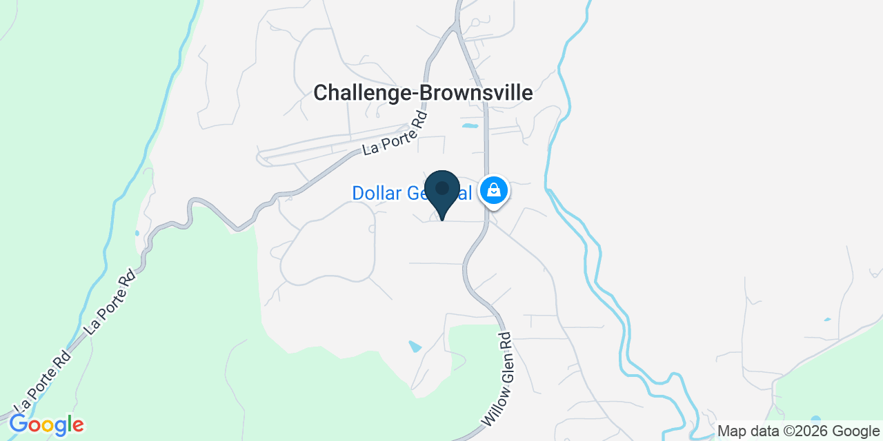 Map showing Challenge-Brownsville, Yuba County, CA