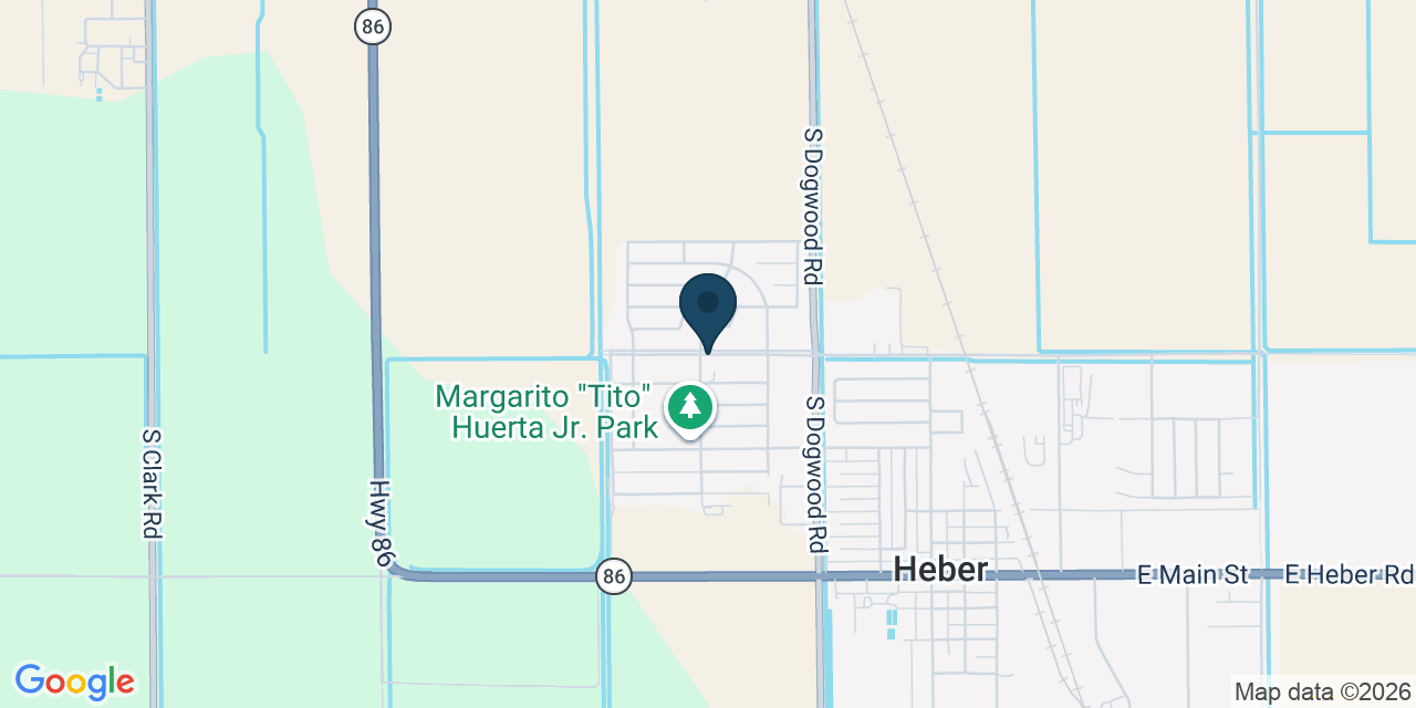 Map showing Heber, Imperial County, CA