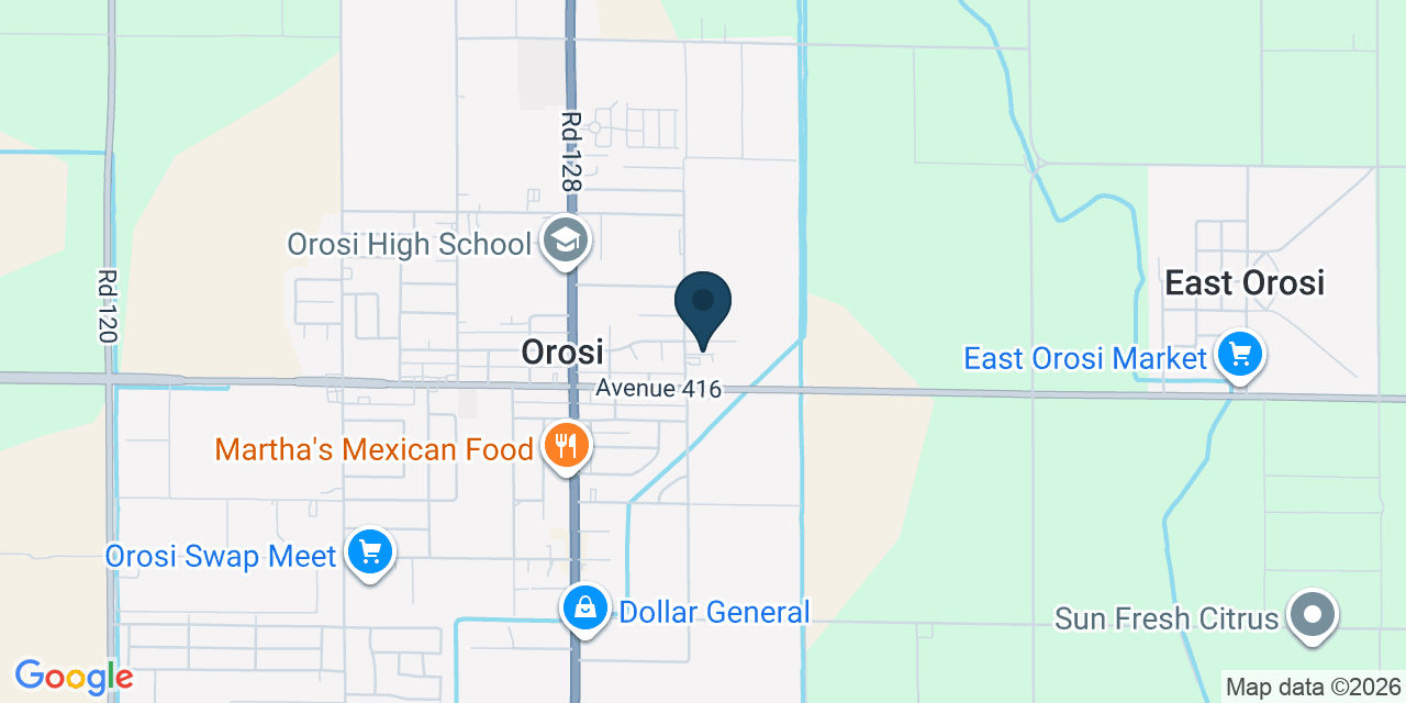 Map showing Orosi, Tulare County, CA