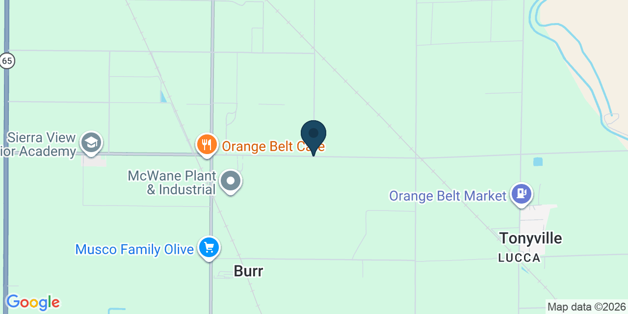 Map showing Tulare County, CA