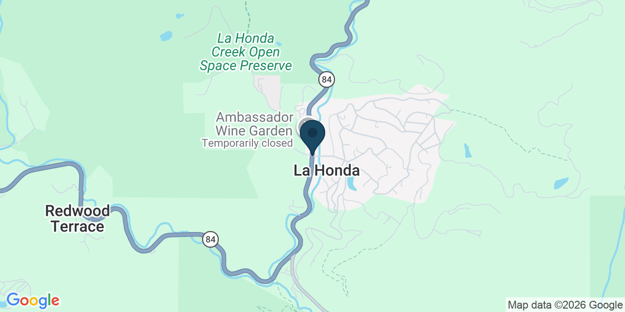 Map showing La Honda, San Mateo County, CA