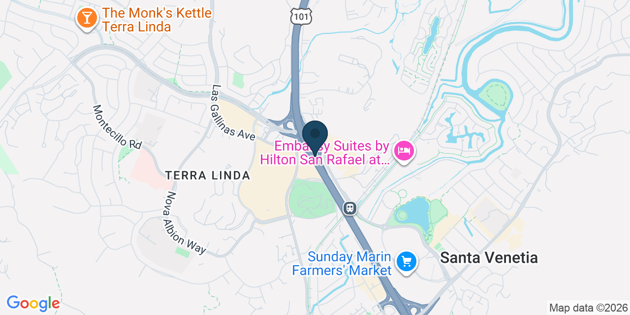 Map showing Marin County, CA