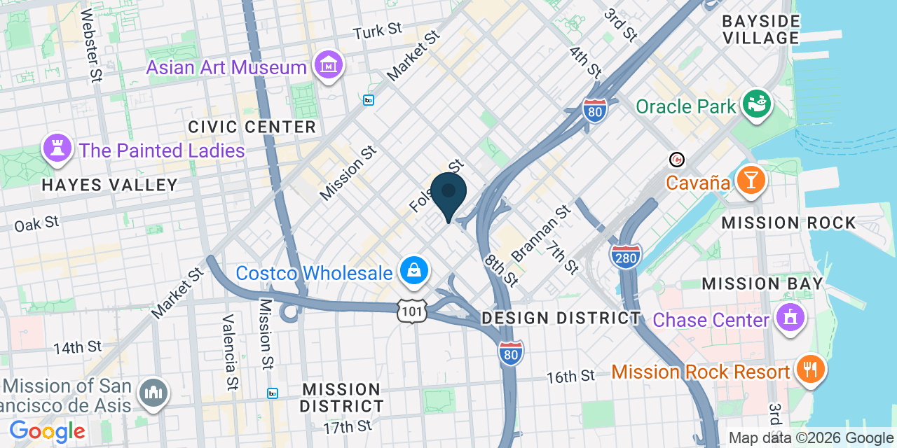 Map showing San Francisco, San Francisco County, CA