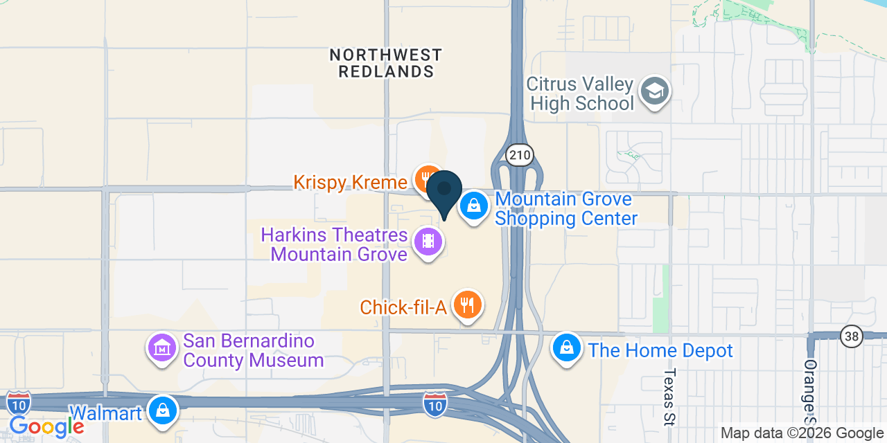 Map showing Redlands, San Bernardino County, CA