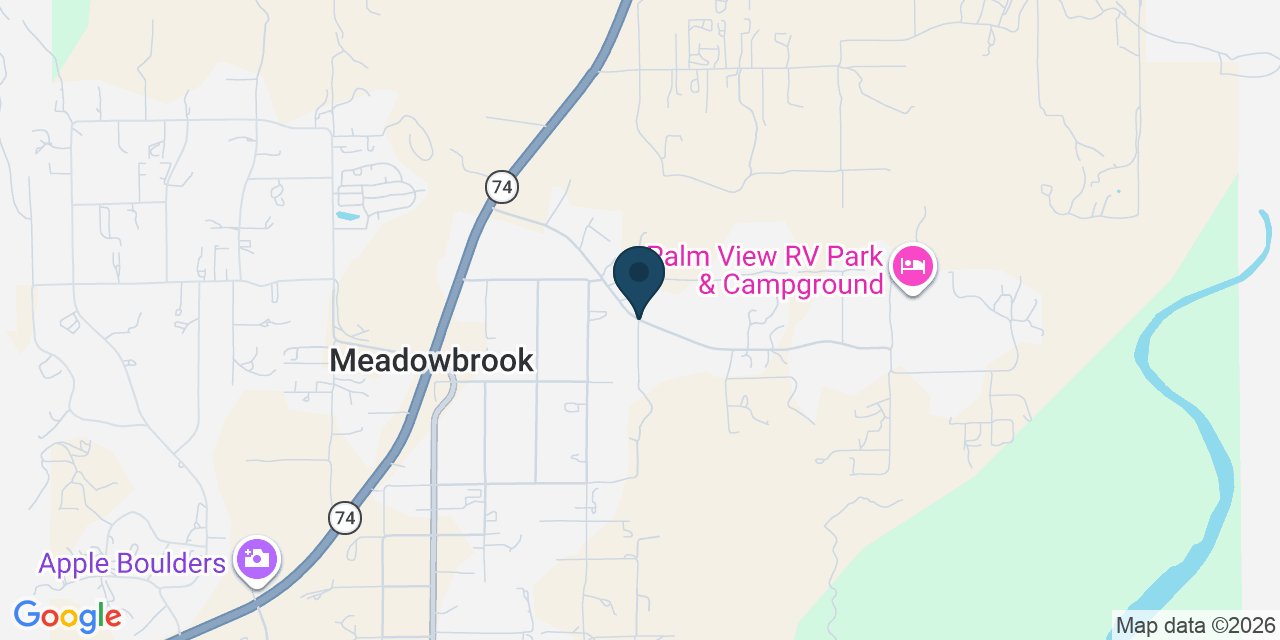 Map showing Meadowbrook, Riverside County, CA