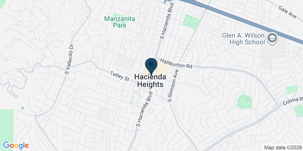 Map showing Hacienda Heights, Los Angeles County, CA