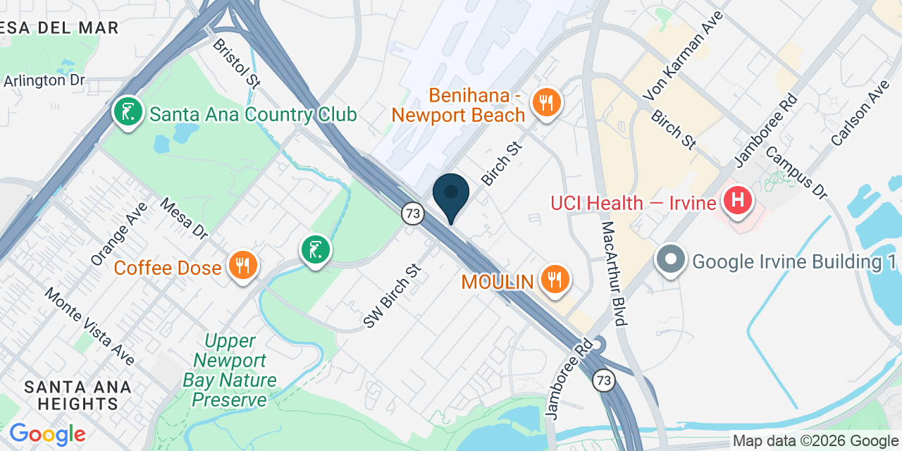 Map showing Newport Beach, Orange County, CA