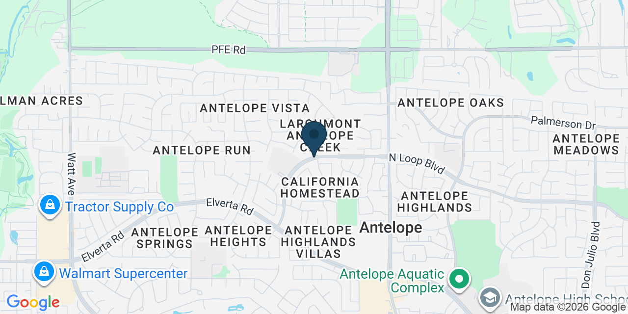 Map showing Antelope, Sacramento County, CA
