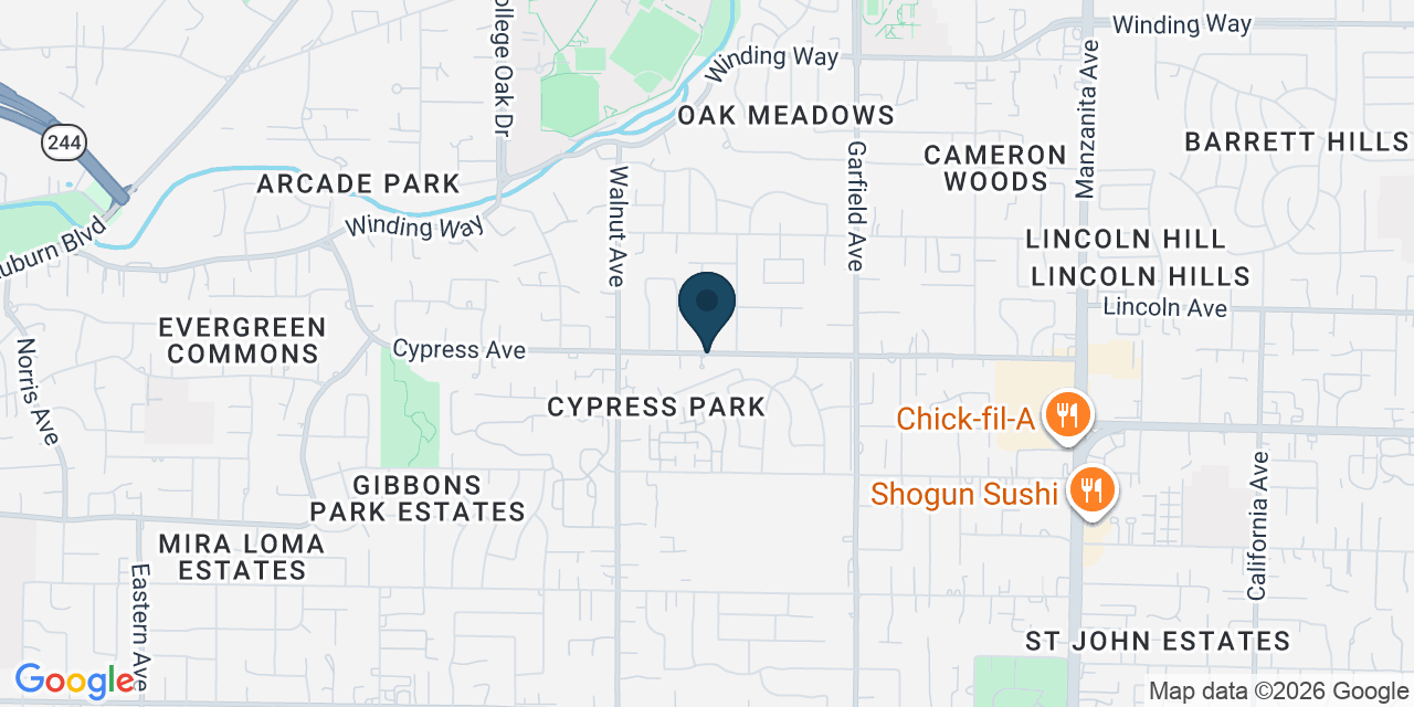 Map showing Carmichael, Sacramento County, CA