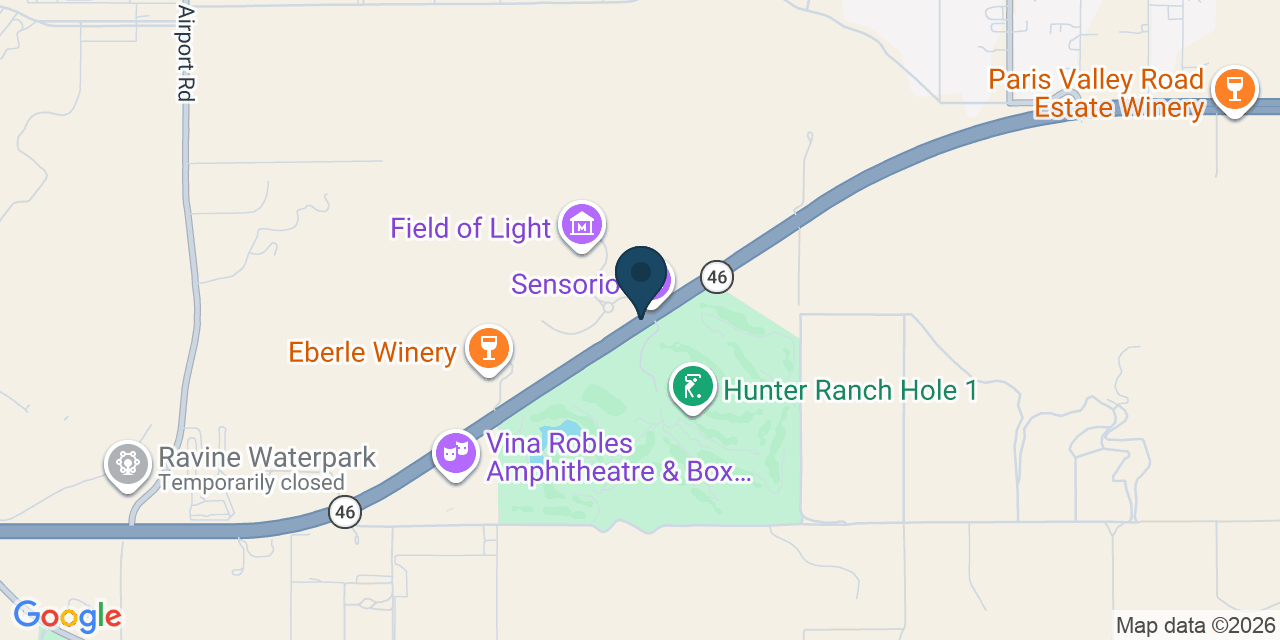 Map showing Paso Robles, San Luis Obispo County, CA