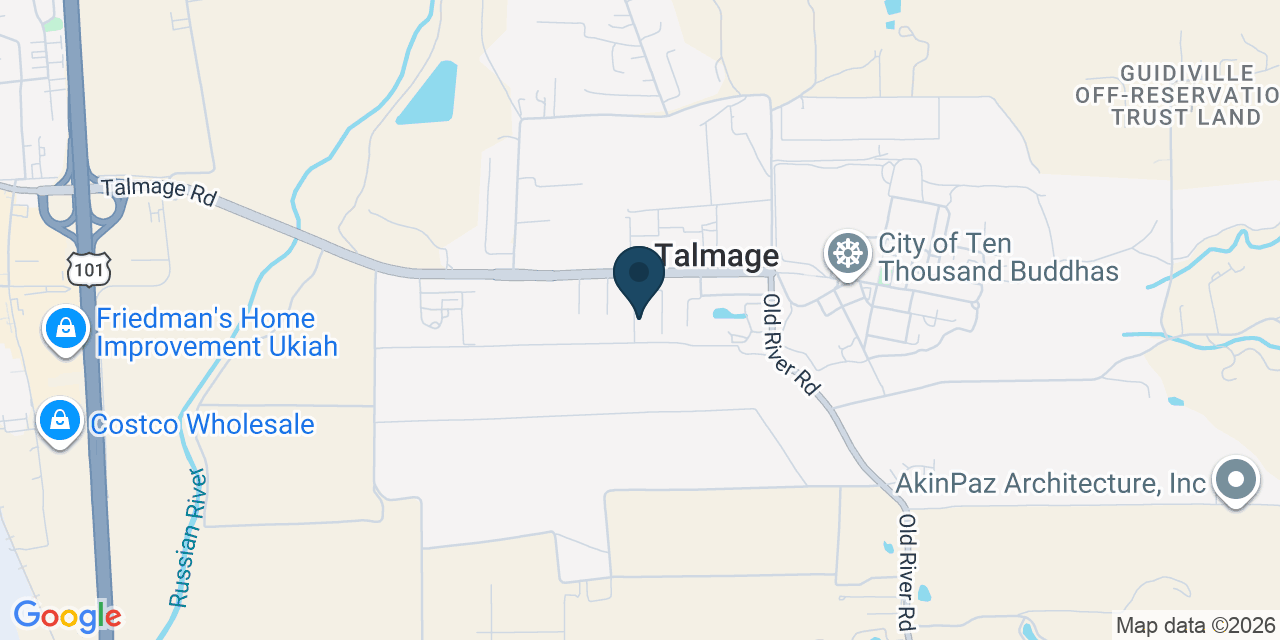 Map showing Ukiah, Mendocino County, CA