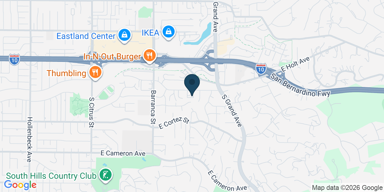 Map showing West Covina, Los Angeles County, CA