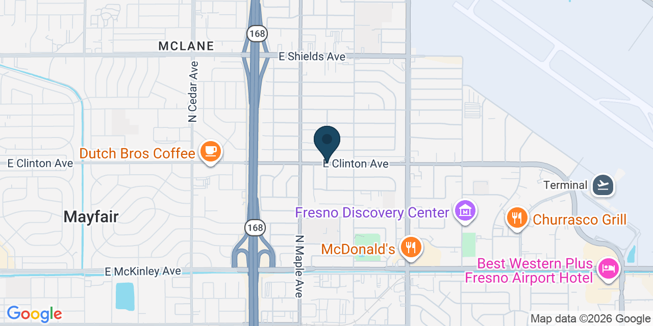 Map showing McLane, Fresno County, CA
