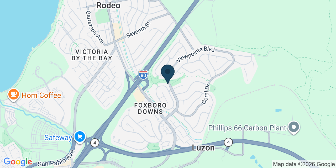 Map showing Rodeo, Contra Costa County, CA
