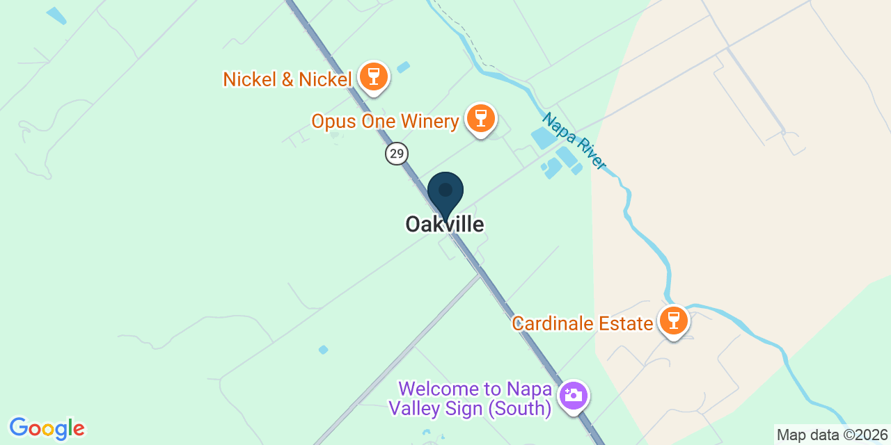 Map showing Oakville, Napa County, CA